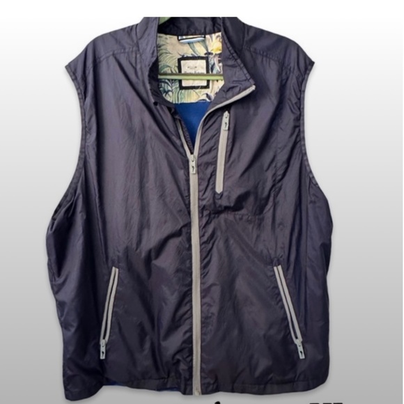 Ⓜ️🌴Tommy Bahama🌴 Nine Iron full Zip Vest Navy/Gray - XXL NOT A XL - Picture 1 of 6